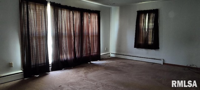 108 N Spencer St, Mounds, IL 62964 - carpeted spare room featuring a baseboard heating unit