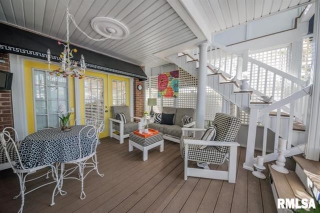 521 S Park Ave, Herrin, IL 62948 - wooden terrace featuring stairs