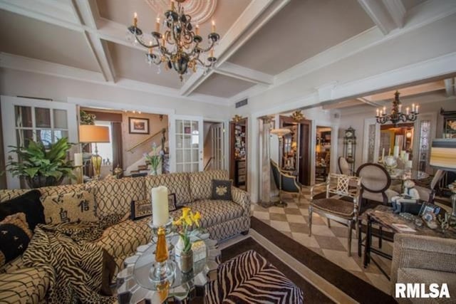 521 S Park Ave, Herrin, IL 62948 - community lobby with coffered ceiling and beamed ceiling