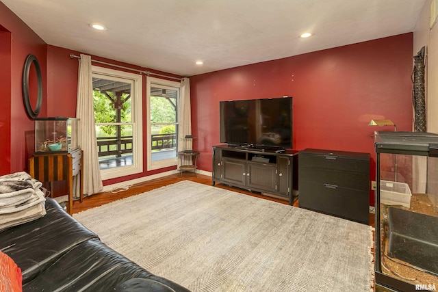 living room featuring hardwood / wood-style floors