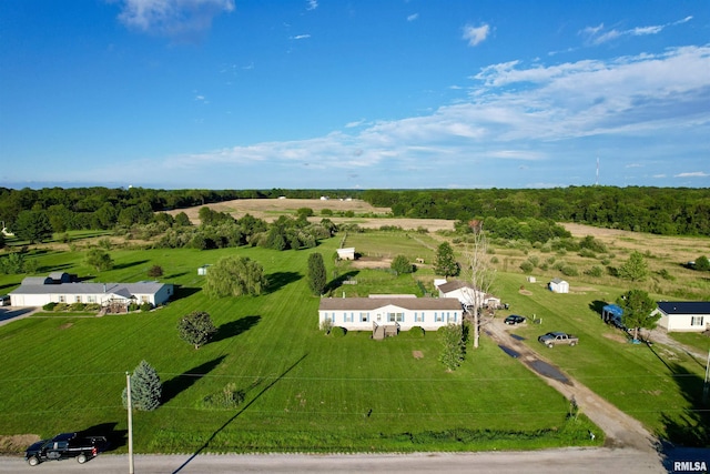 aerial view with a rural view