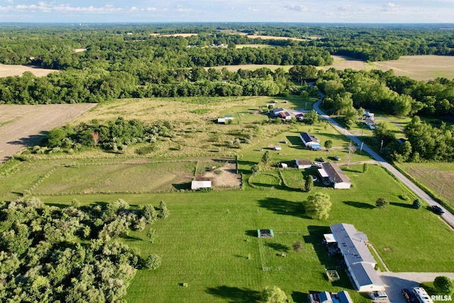 bird's eye view with a rural view