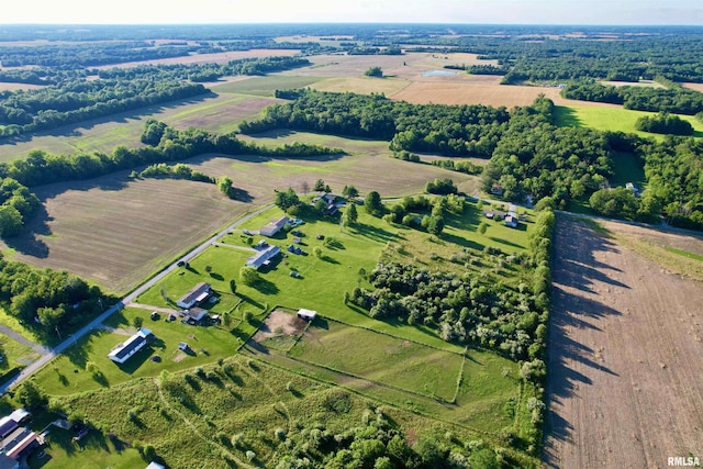 aerial view with a rural view