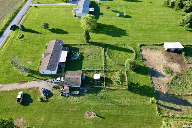 bird's eye view with a rural view