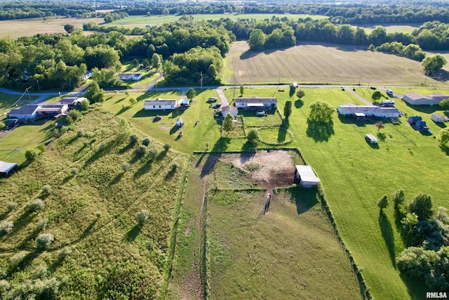 drone / aerial view with a rural view