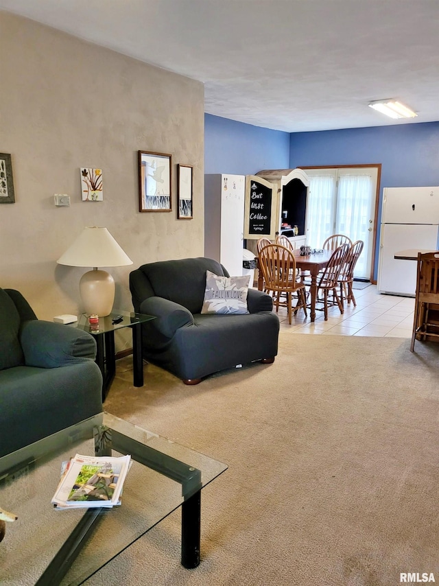 view of tiled living room