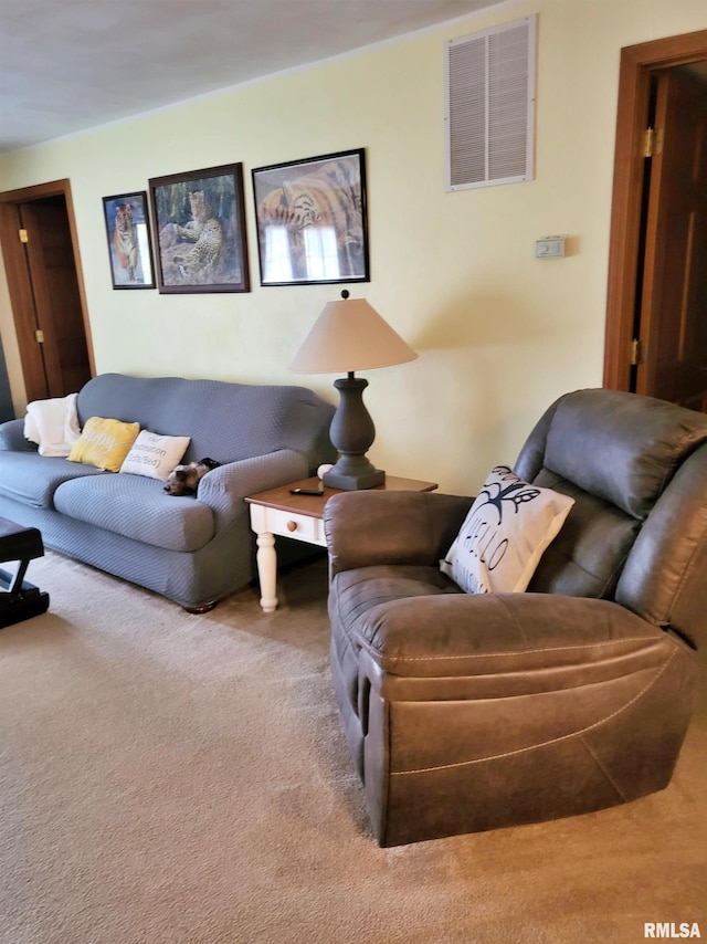 living room with carpet floors