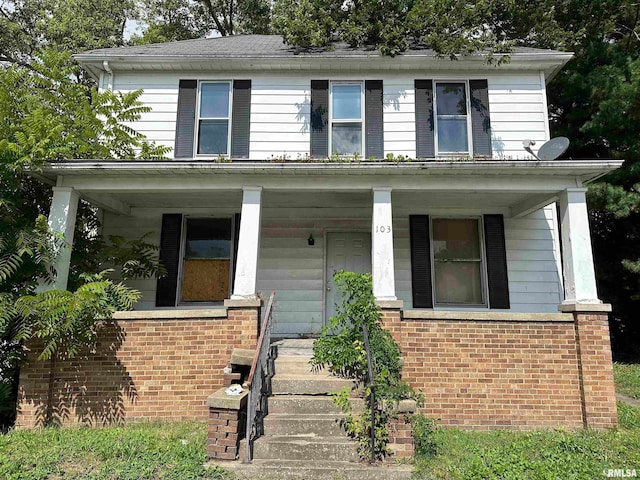 front of property with a porch