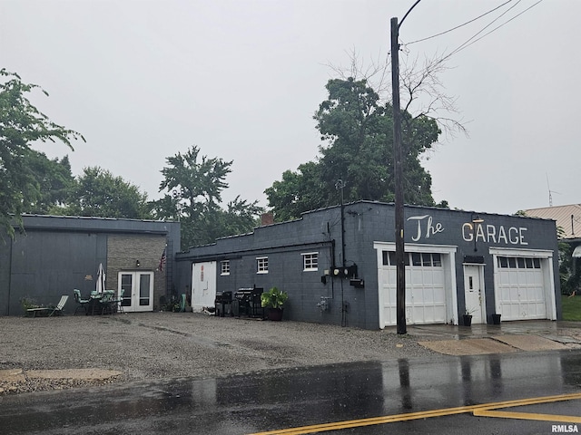 view of building exterior with a garage