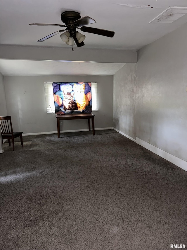 unfurnished room with ceiling fan