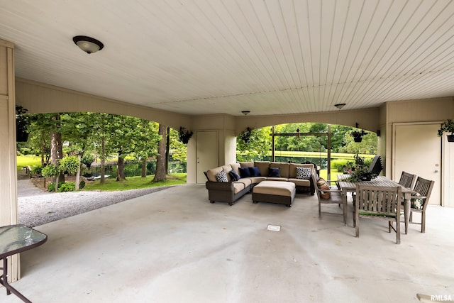 view of patio / terrace with an outdoor living space