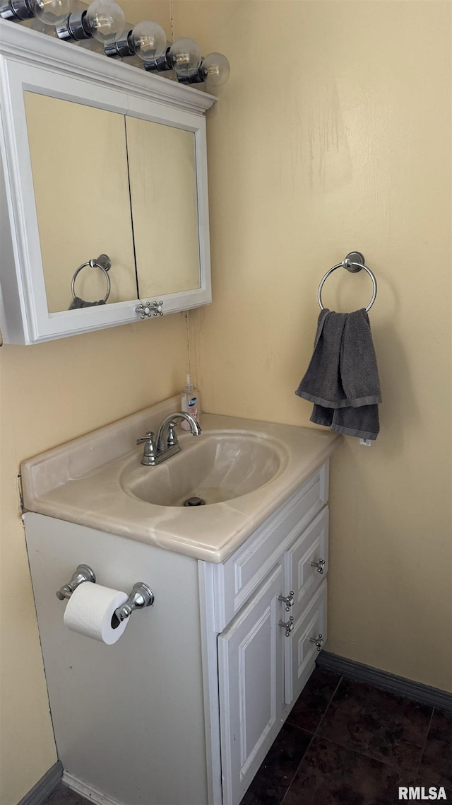 bathroom featuring vanity and tile patterned floors