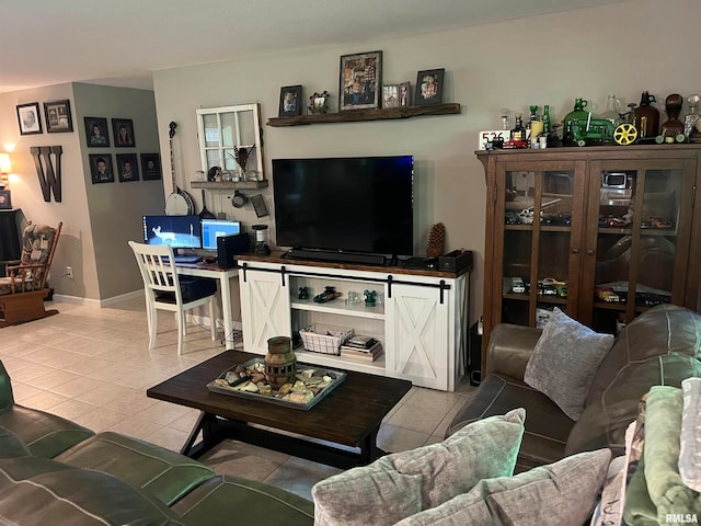 view of tiled living room