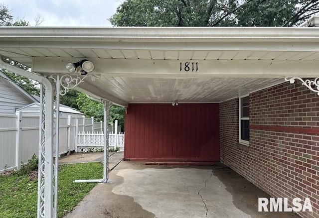 view of car parking with a carport