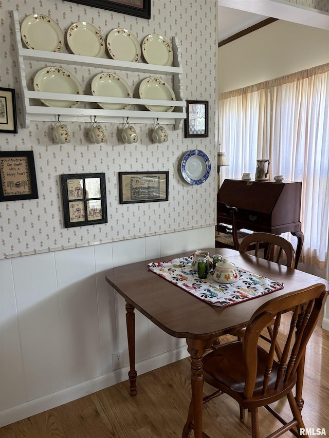 dining room with hardwood / wood-style floors