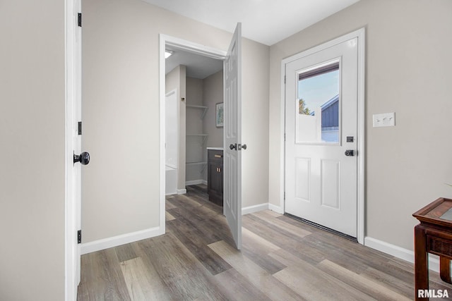 entrance foyer featuring light hardwood / wood-style floors