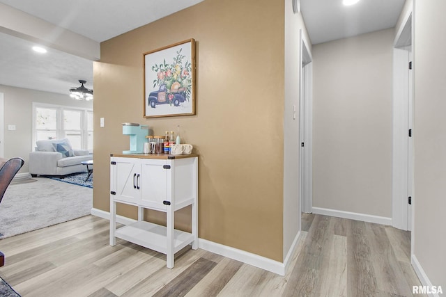 hallway featuring light hardwood / wood-style floors