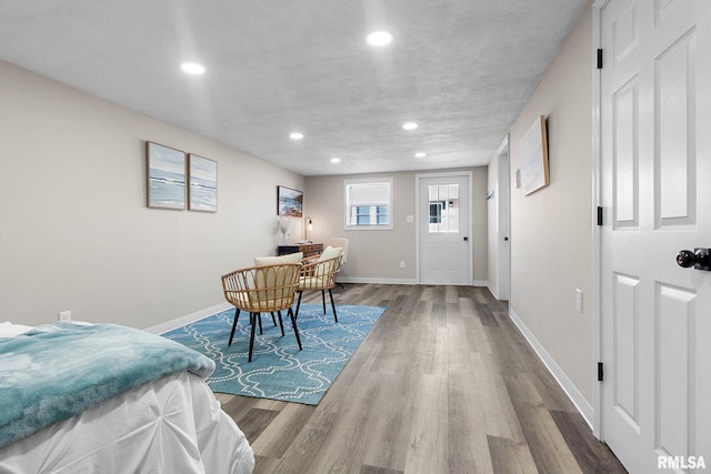 interior space with hardwood / wood-style floors