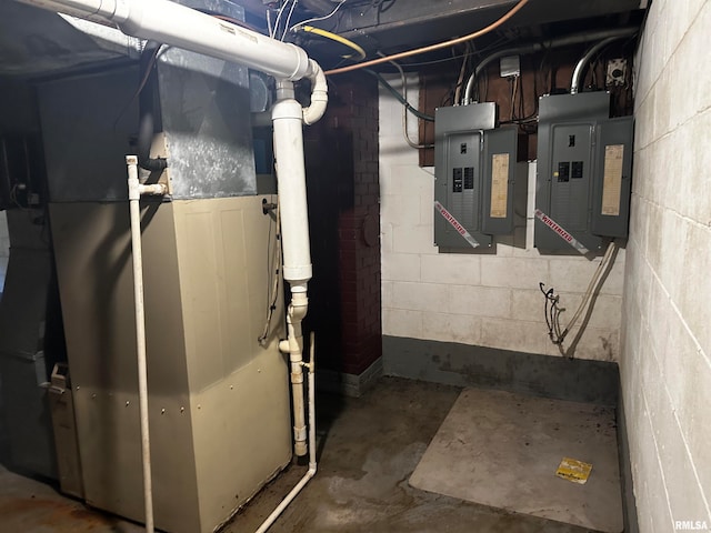 utilities with heating unit and electric panel