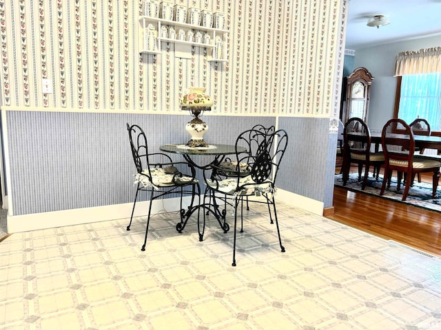 dining area featuring light hardwood / wood-style floors