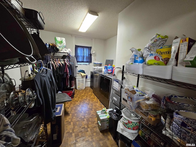 spacious closet with parquet floors