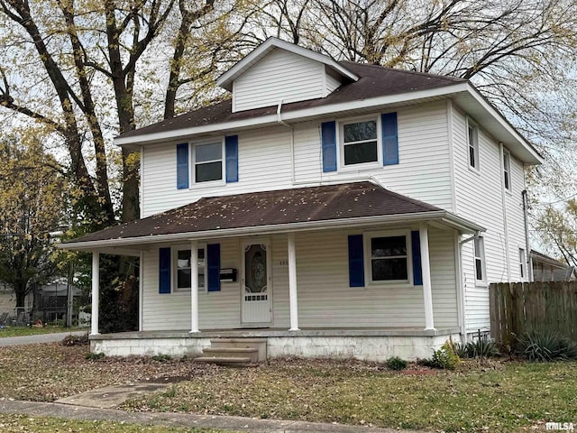 view of front facade featuring a porch