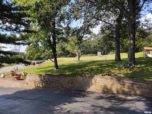 view of home's community featuring a lawn