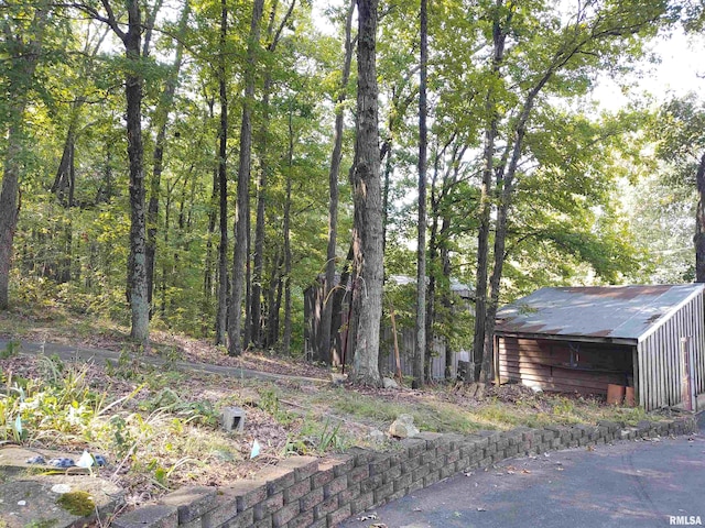 view of yard featuring an outbuilding