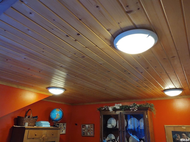 room details featuring wood ceiling