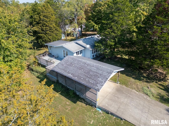 25 Lees Dr, Creal Springs, IL 62922 - aerial view featuring a wooded view