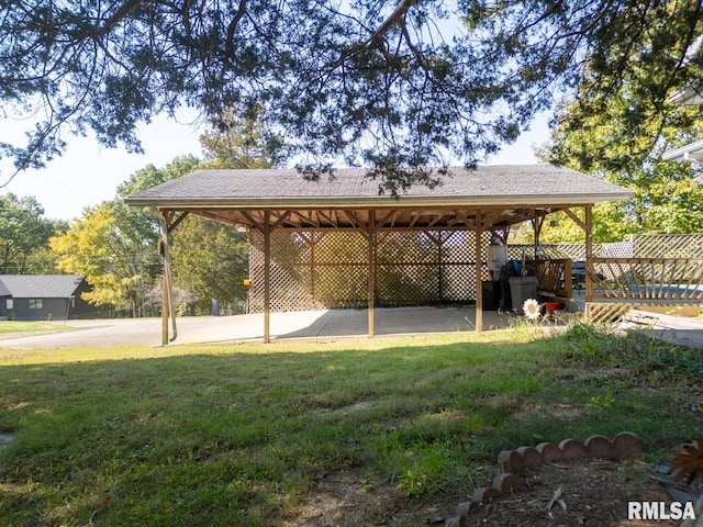 exterior space featuring a lawn