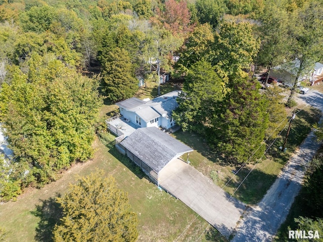 25 Lees Dr, Creal Springs, IL 62922 - aerial view with a wooded view