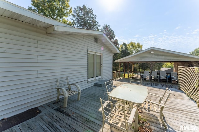 25 Lees Dr, Creal Springs, IL 62922 - deck featuring outdoor dining area and a gazebo