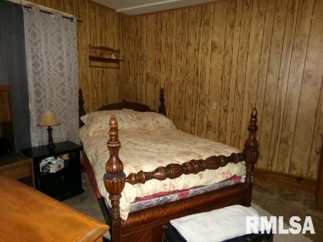 318 Williams St, Rosiclare, IL 62982 - bedroom featuring wood walls