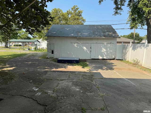 view of garage