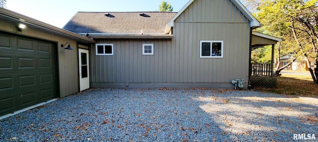 exterior space with a garage