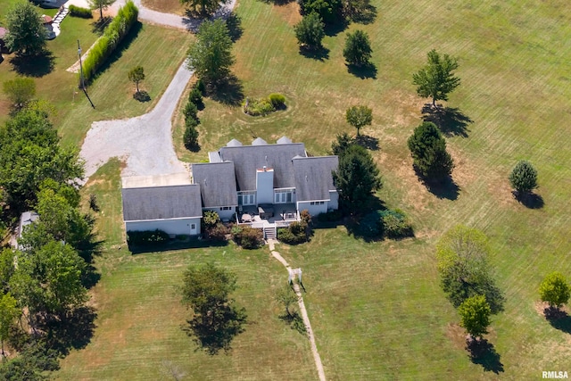 bird's eye view with a rural view