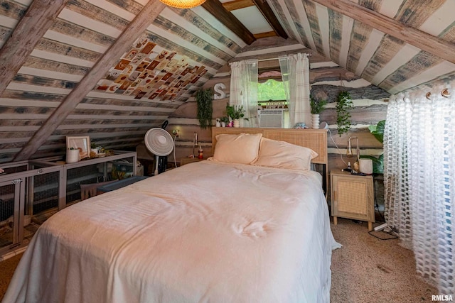 bedroom featuring vaulted ceiling