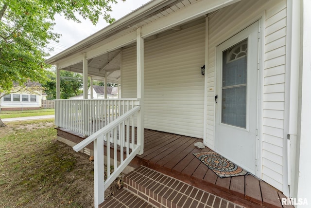 wooden deck with a porch