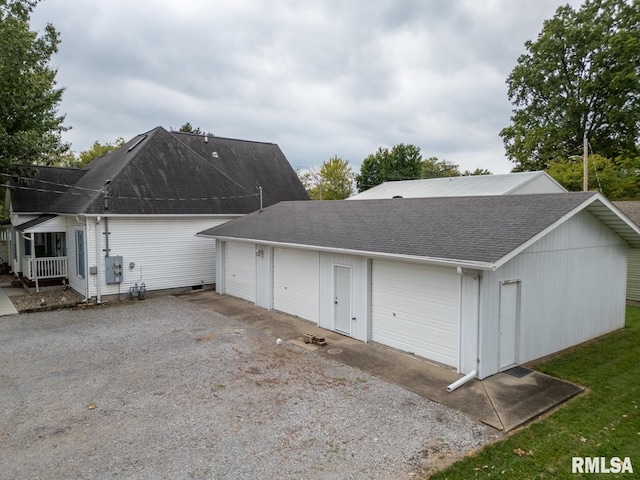 exterior space featuring a garage