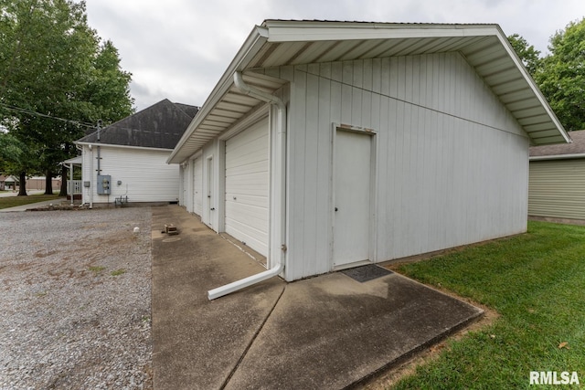 exterior space with wood walls