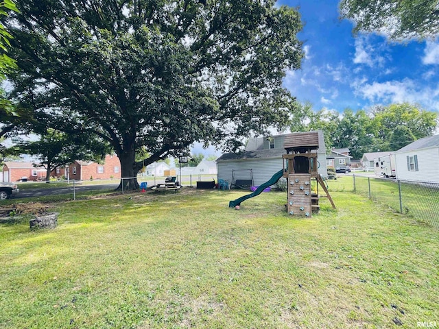 view of yard featuring a playground