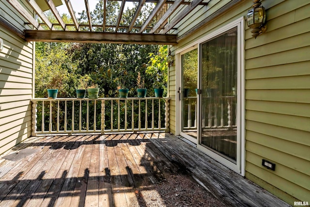 deck featuring a pergola