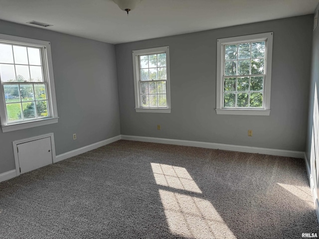 view of carpeted spare room