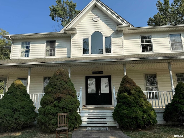 view of front of property featuring french doors