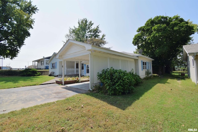 exterior space with a front yard