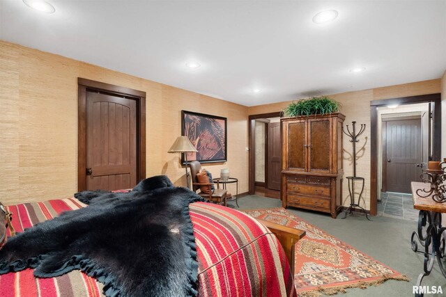 bedroom with carpet floors