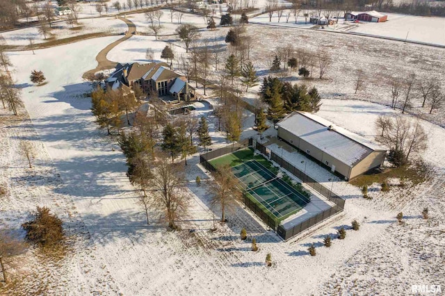 view of snowy aerial view