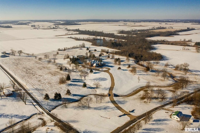 drone / aerial view featuring a rural view