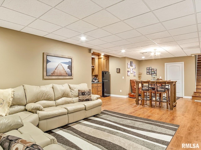 living room featuring light wood-type flooring